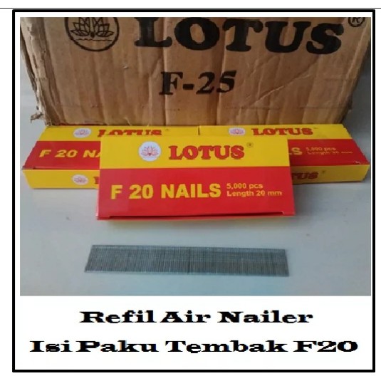 

Refill Isi Paku Tembak Staples 5000pcs 20mm F20 Brad Air Nailer murah