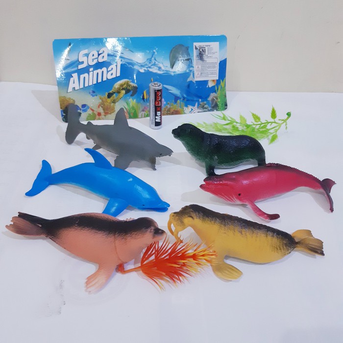 Mainan Set Hewan Laut Besar Karet - Paket Sea Animal Anak Edukatif
