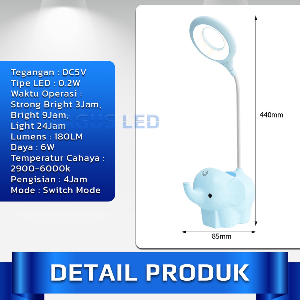 [COD] Lampu Meja Belajar LED Fleksibel Lampu Baca Anak Multifungsi USB