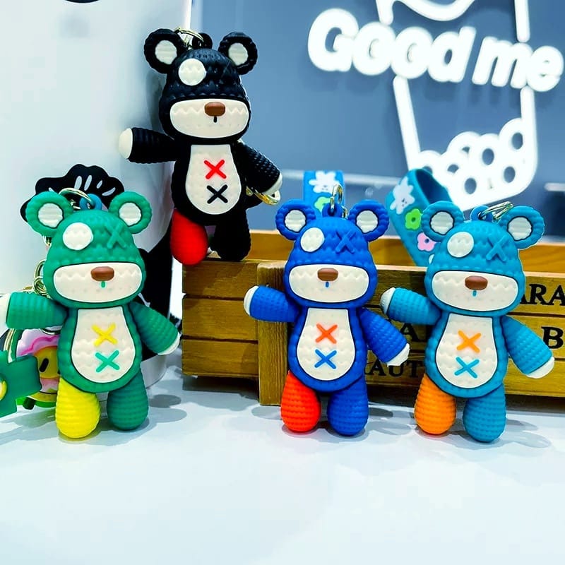 GANTUNGAN KUNCI BONEKA BERUANG // Ganci Karakter Boneka Beruang X Bear Doll Unik Lucu | Gantungan tas | Bag Charm | Souvenir Murah | Keychain | COD