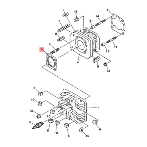 perpak paking packing blok head seher atas force1 force 1 f1zr fizr f1z fiz r original ygp 3XA-E1181-00