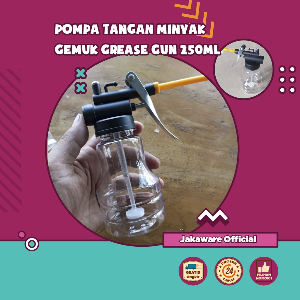 POMPA TANGAN MINYAK GEMUK GREASE GUN 250ML SEMPROT SEMPROTAN TEKAN HAND OLI STEMPET MANUAL MINI SATU