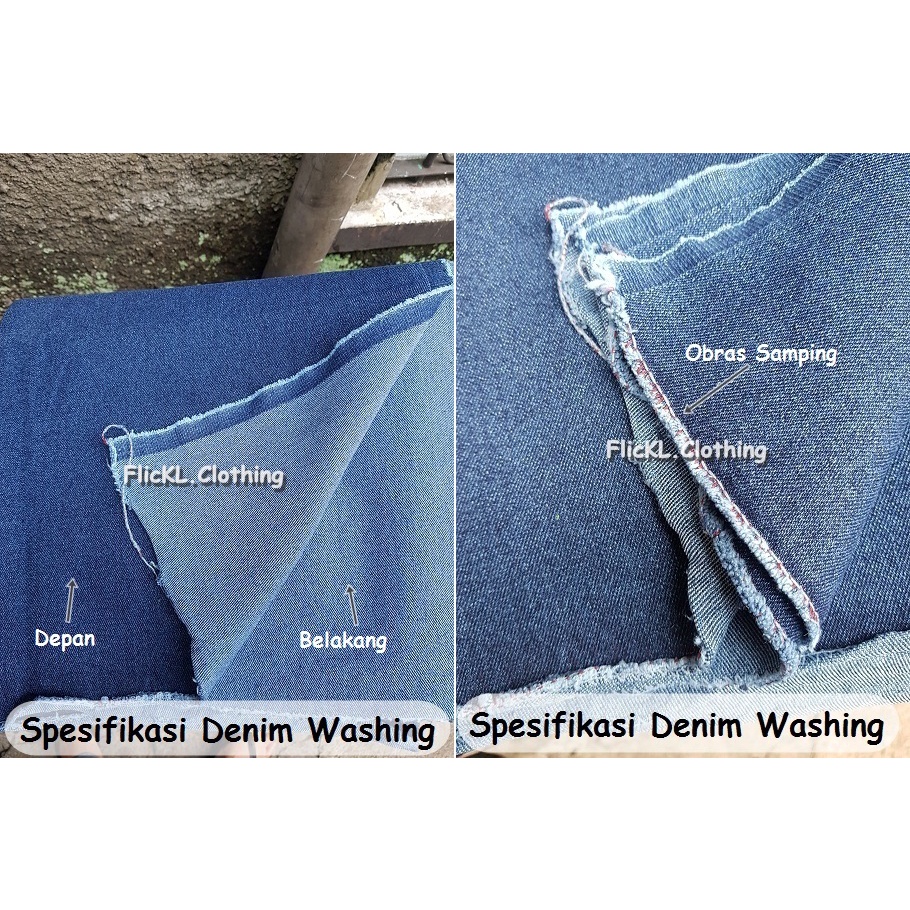 Bahan Kain Jeans Wash Non Stretch  Denim Wash Denim Washing Jeans Washing Tidak Melar Ukuran 1.25 M