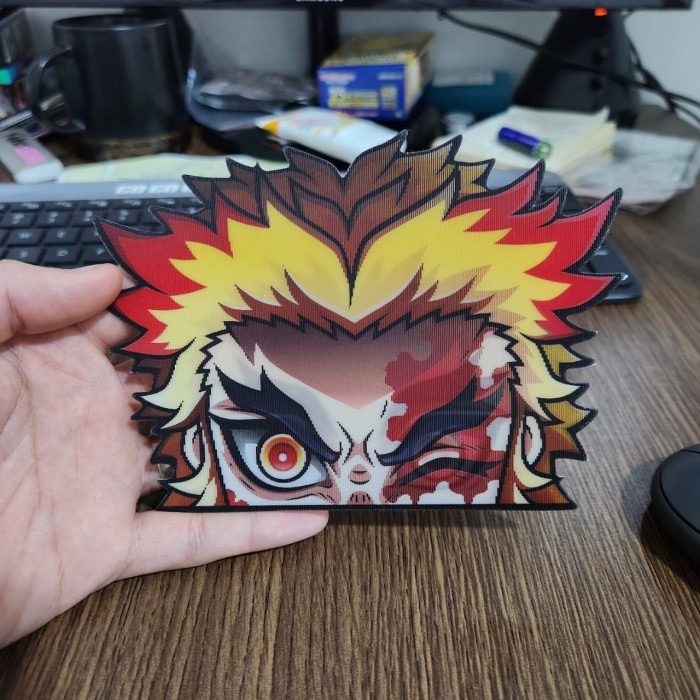 

STIKER 3D MOTION LENTICULAR ANIME - D0018 - Demon Slayer - Rengoku