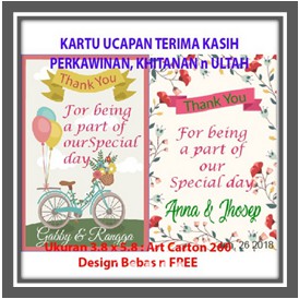 9233 Kartu Ucapan Terima Kasih Nikah Pernikahan Khitan Ultah Sunatan Free Design