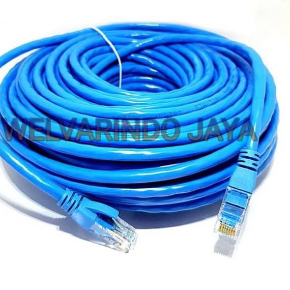 ➸ kabel lan utp rj45 cat 6 30m siap pakai, unt router wifi ke laptop ato pc, dari stb ke router wifi