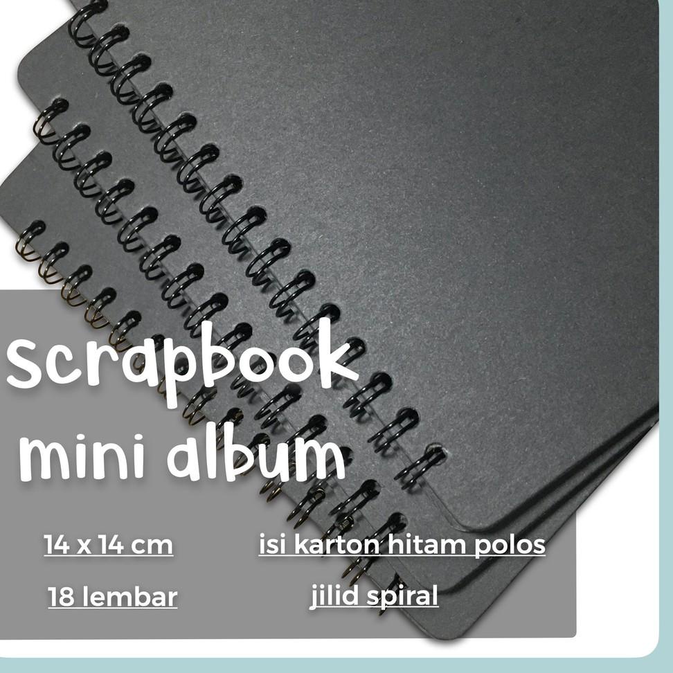 

[KODE IVQI8] scrapbook mini photo album black hitam rounded square kotak by tat tet tot