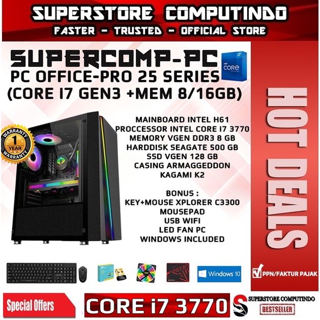 PC Rakitan Office Core i7-RAM 8/16GB-PRO 25 Series-Siap Pakai