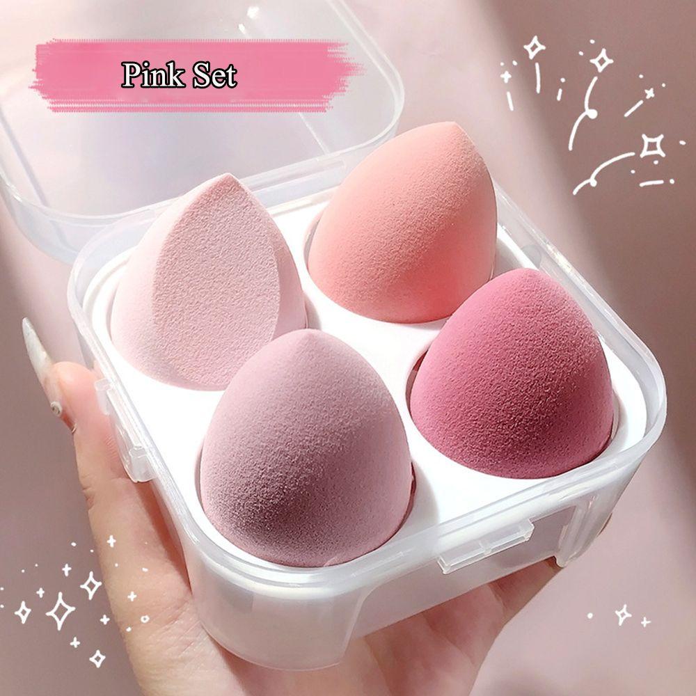 Suyo 4PCS Blender Spons Makeup Multi Bentuk Tetesan Air Multi Warna Foundation Powder Puff