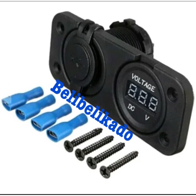 Casan hp Nmax Universal Volt meter aki tanam - Charger hp double usb