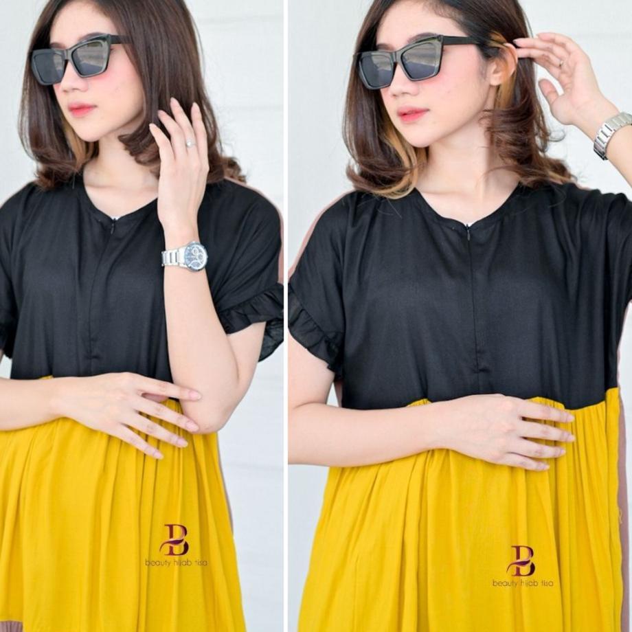 T-67 BISA COD | MIDI DRESS KOMBINASI | DASTER ICECREAM | DASTER SUSUN KOMBINASI BUSUI | DASTER ANDIN