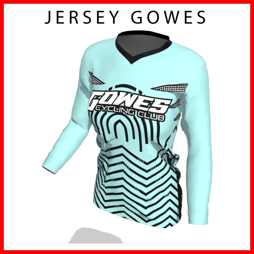 Baju Kaos Jersey Sepeda Gowes Wanita Cewek Perempuan Lengan Panjang Printing-86
