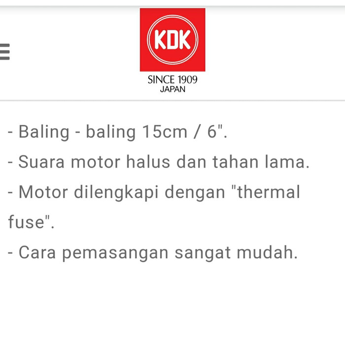 Kipas Angin Plafon Ceiling Exhaust Fan 6&quot; KDK 15 TGQ1