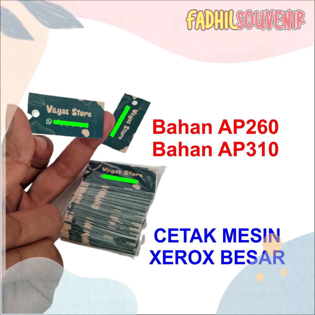 

GROSIR HANGTAG BAJU (Ukuran 3x7 Min 500 pcs) FADHILSOUVENIR