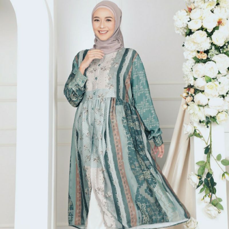 Tunik printing mewah untuk Hari Raya | Premium emily tunik printing by Radwah