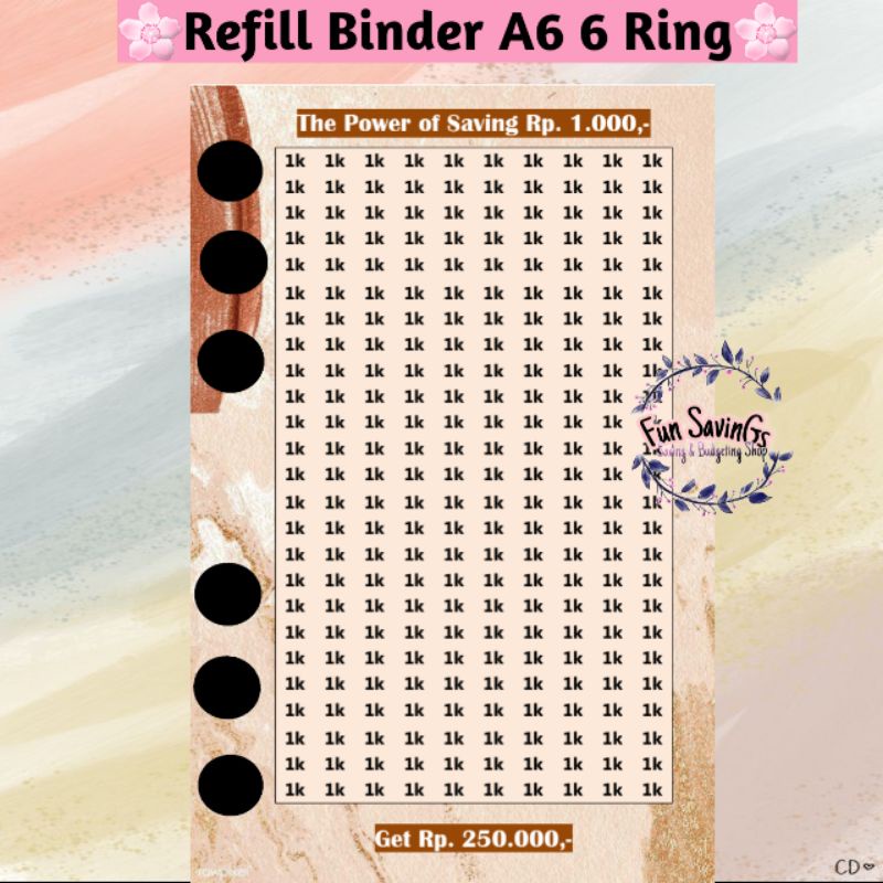 

[FUN] Isi Binder A6 6 Ring | The Power of Rp. 1.000,- | Refill Binder | Tantangan Menabung Rp. 1.000 ,- | Binder Keuangan | Sinking Fund | Fun Savings