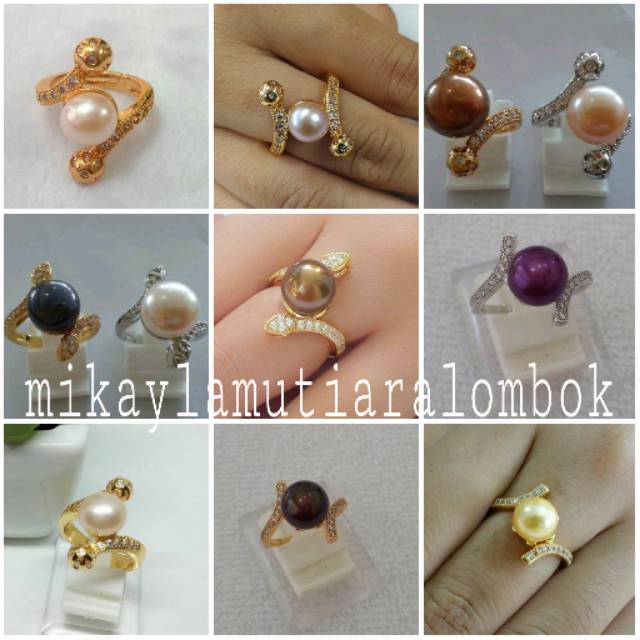 Cincin mutiara lombok | bahan Rhodium lps emas| mutiara tawar