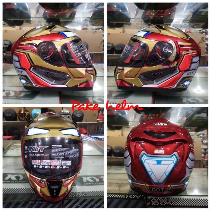 HELM KYT K2 RIDER MARVEL IRON MAN DOUBLE VISOR HELM KYT FULL FACE