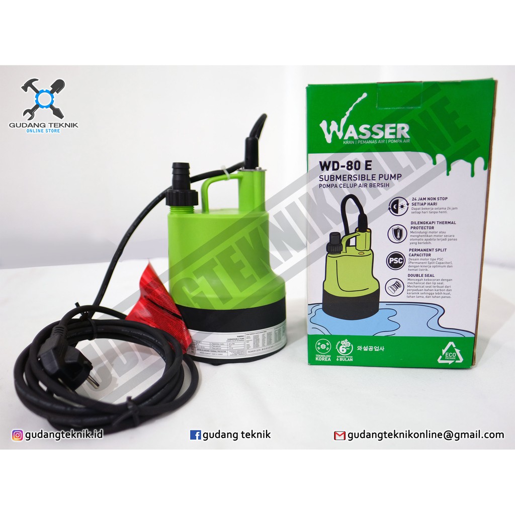 Pompa Celup Wasser WD 80 E / Pompa Submersible Wasser WD80E Pompa Taman Akuarium dan Kolam