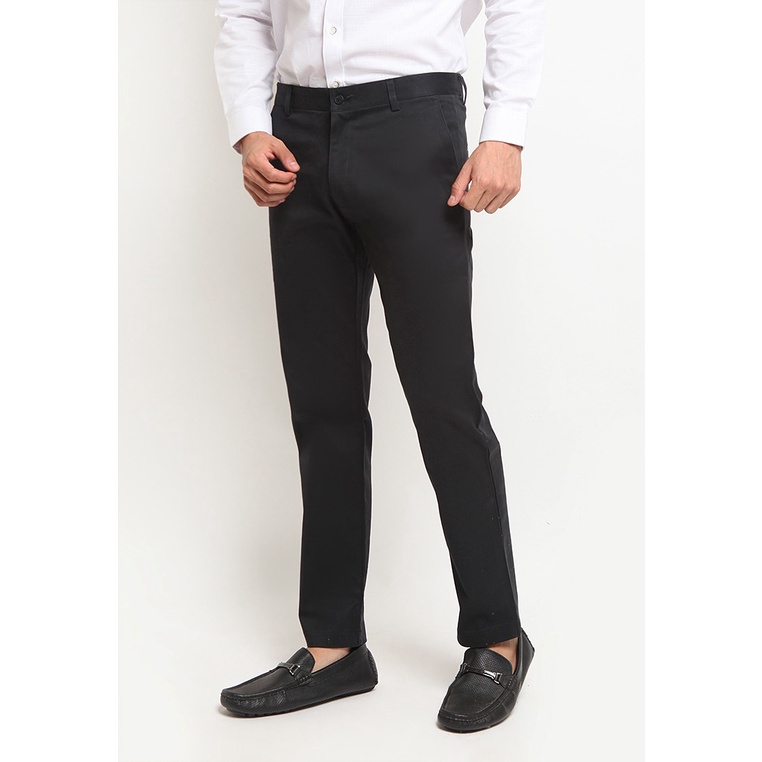 LARUSSO Celana Panjang Pria Chinos Slimfit Stretch -  Black WG43RAMAYANA JAKTIM