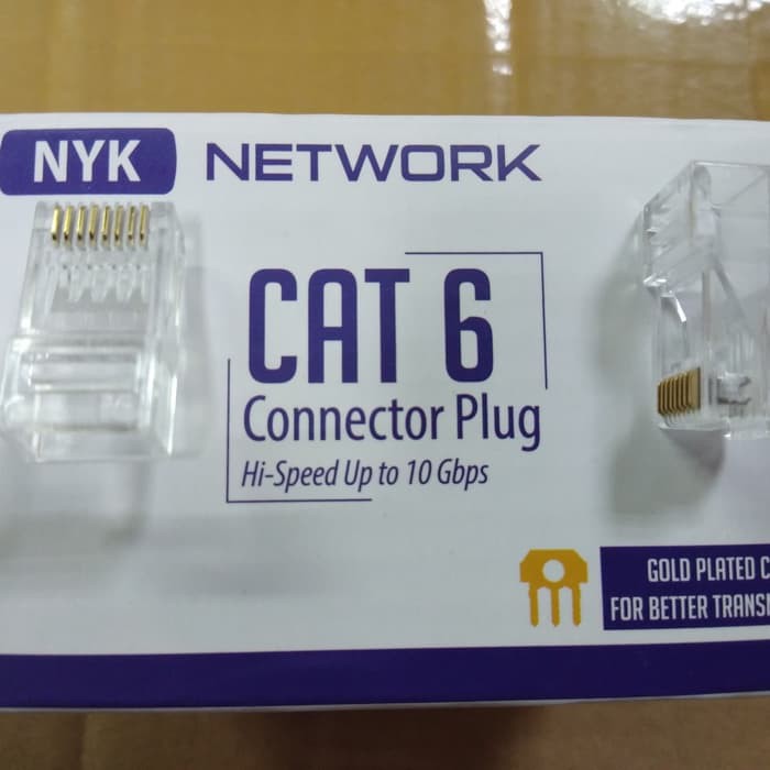 Konektor Rj45 Lan Cat 6 Isi 50pcs NYK Original - Rj 45 Satu Kotak Isi 50Pcs Untuk Cat6 Original NYK