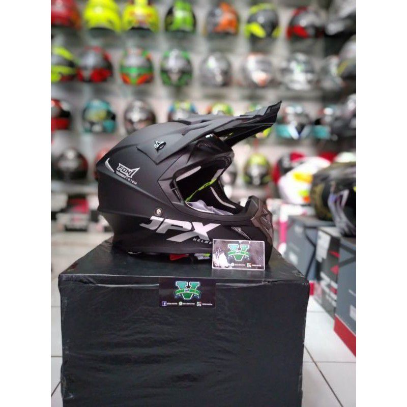 HELM JPX CROSS FOX 1 SOLID BLACK DOFF |HELM CROSS HITAM DOFF