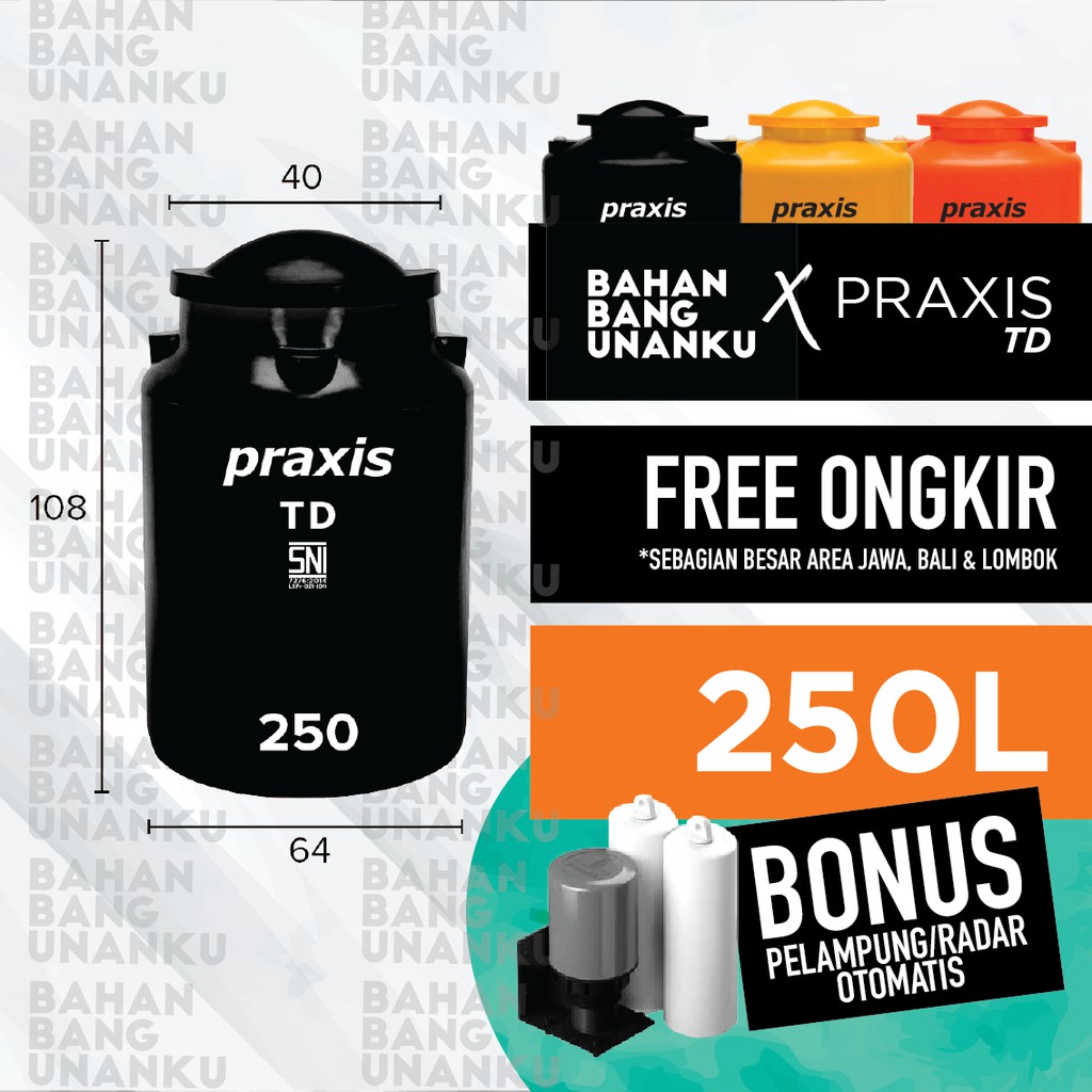 Banting Harga Tandon Praxis Td 250 L Sni Tangki Air Toren Elastis Tahan Banting Bonus Pelampung Otomatis BQGDnjhJy3gE6
