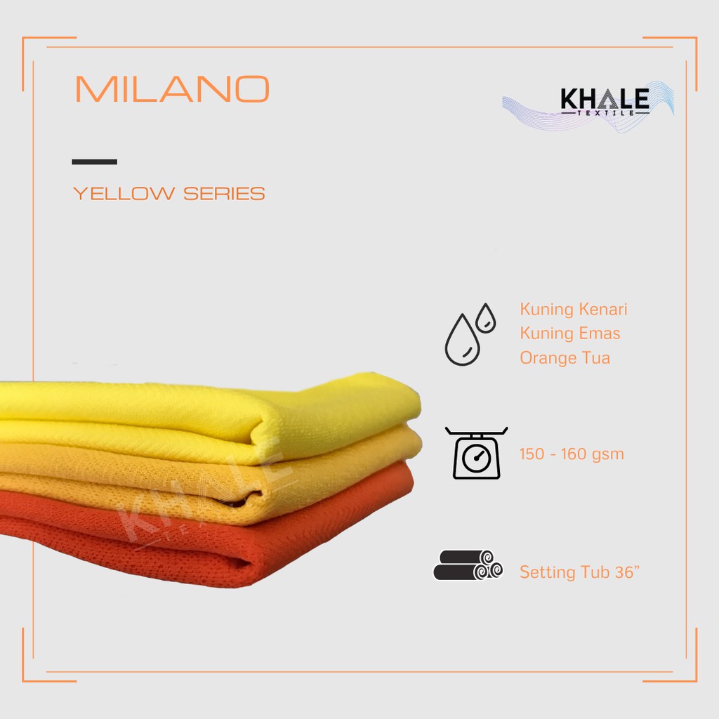 Bahan Kain Drifit Milano Premium Jersey Dryfit Polyester Yellow Series