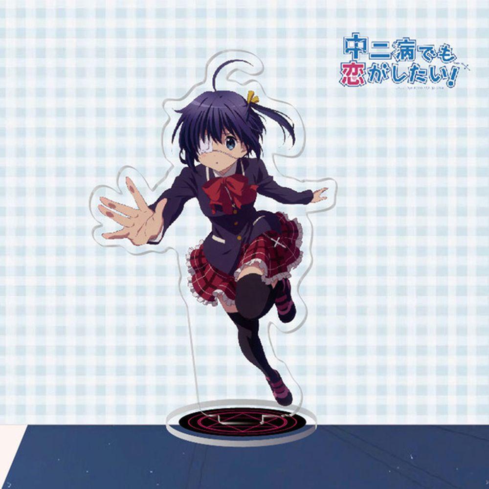 Stand Figure Anime Agustina Dua Sisi Kawaii Takanashi Rikka Ornamen Kartun Karakter Anime Transparan Akrilik Model Plat