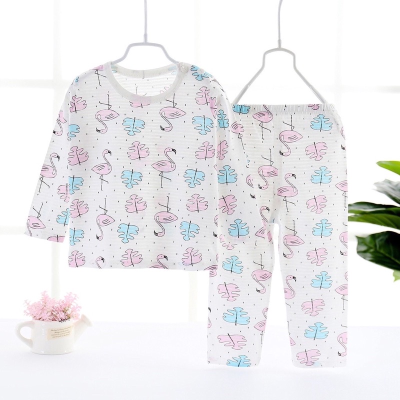 LIN9086 - 2in1 Piyama Atasan Lengan Pendek + Celana Panjang Cotton Set Baju Tidur Bayi Anak Katun Lembut sleepwear pakaian tidur bayi anak