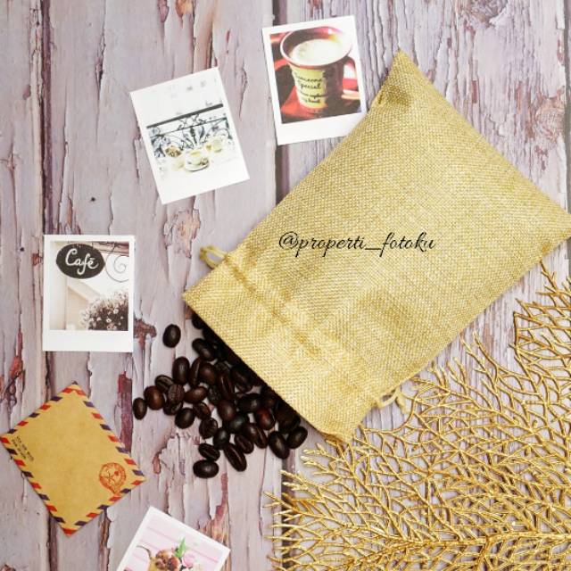 Pouch jute size 15x20 cm / pouch kopi / pouch goni
