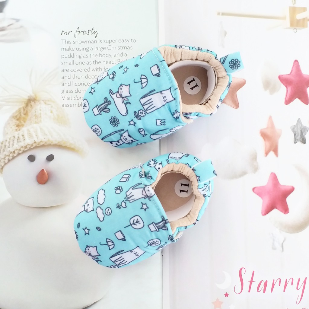 HappyOliver HAE-WON SEPATU Prewalker Bayi Bahan Katun Prewalker Shoes bayi laki perempuan newborn 3-18 bulan