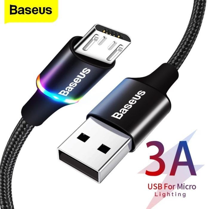 Kabel Data LED Baseus Halo Fast Micro USB 1M