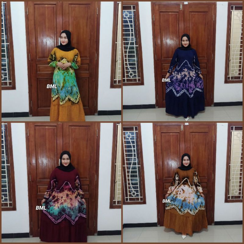 GAMIS ABSTRAK RAYON TWILL SUPER MOTIF SASHIRANGAN TENGAH