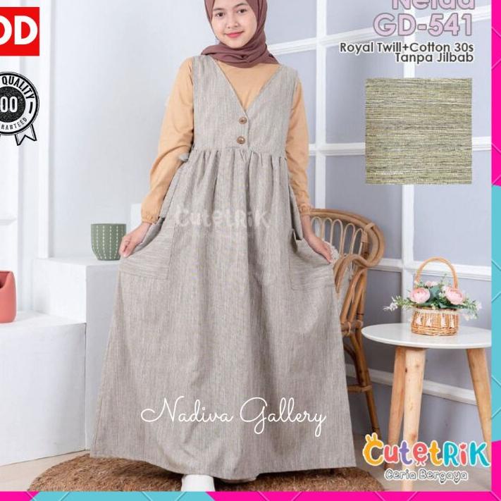 ♦ (5th - Dewasa) BAJU OVERALL CUTETRIK - GAMIS CUTETRIK ANAK IBU MUSLIM TERBARU MURAH PINK NAVY COKL