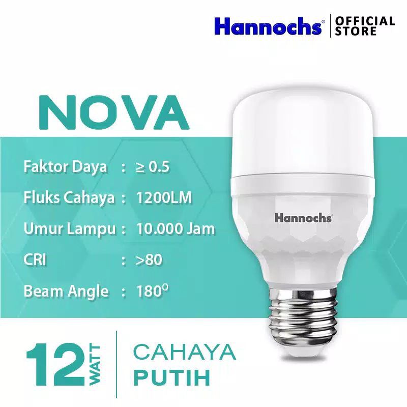 Lampu Led Nova 12W Cahaya Putih