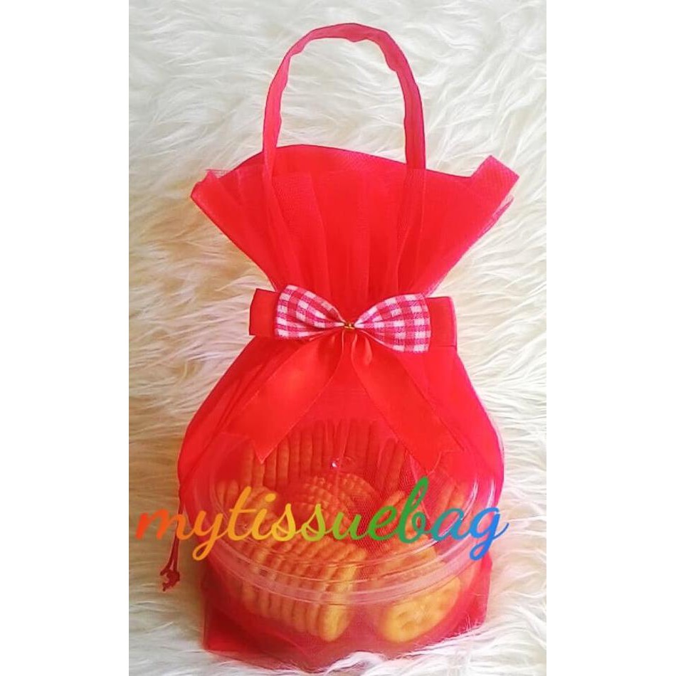 

souvenir lebaran idul fitri tas tile toples 1 s lusinan - Biru Muda