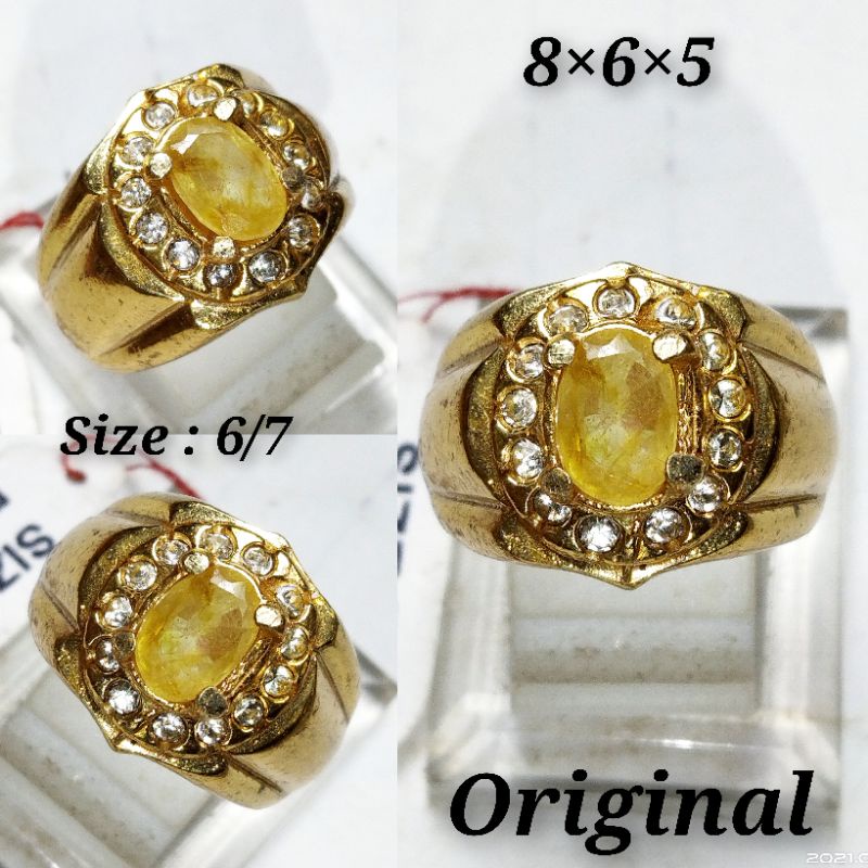 CINCIN BATU PERMATA YELLOW SAPPHIRE ORIGINAL KUALITAS SUPER ISTIMEWA