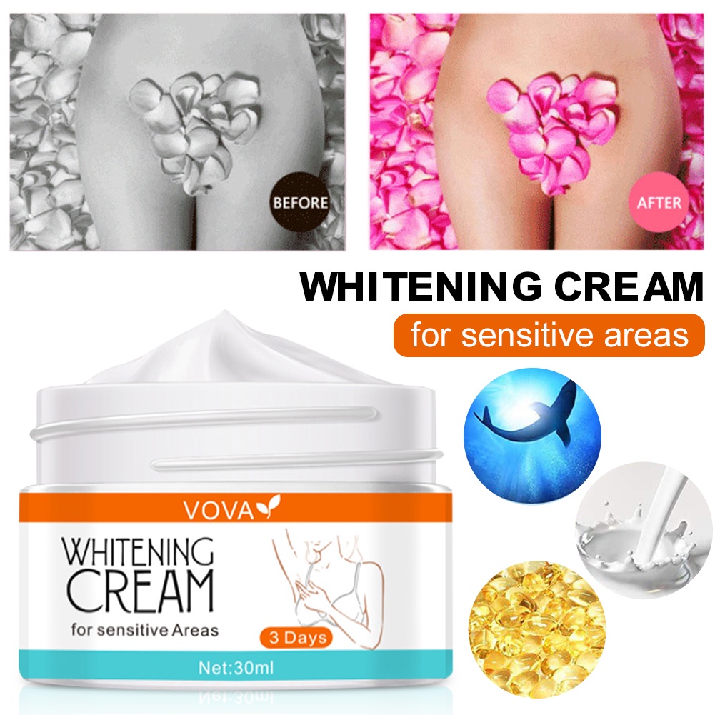 VOVA WHITENING CREAM 30g Dark Spots Cream Whitening Cream Ketiak Melanin Pengurangan Garis Hitam Memudar Bintik-bintik