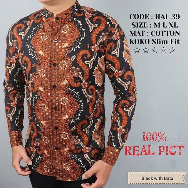 BAJU KEMEJA BATIK PRIA SLIM FIT LENGAN PANJANG CEVASH HAL39