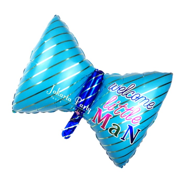 Balon Foil Foil Dasi Welcome Little Man / Balon Foil pita Biru