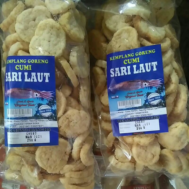 

LEK SNACK . Kemplang Cumi merk Sari Laut "CEMILAN BANGKA