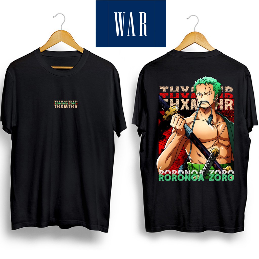 KAOS RORONOA ZORO ONE PIECE PIRATE HUNTER BAJAK LAUT TOPI JERAMI PENDEKAR PEDANG LUFFY SANJI NAMI - 