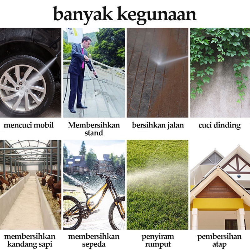 Reaim 600W Alat steam cuci motor &amp; mobil Jet Cleaner High Pressure Washer Alat Cuci Mobil cuci motor tekanan