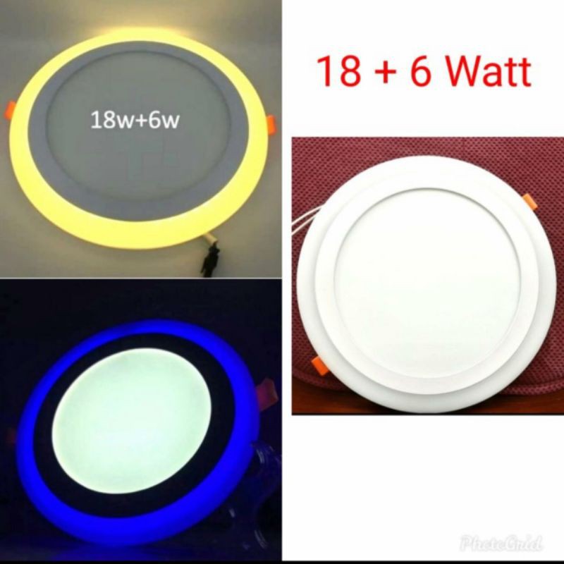lampu downlight led panel inbow 18w 18 watt + 6w 2 warna led panel inbow 2 warna 18 watt + 6 watt