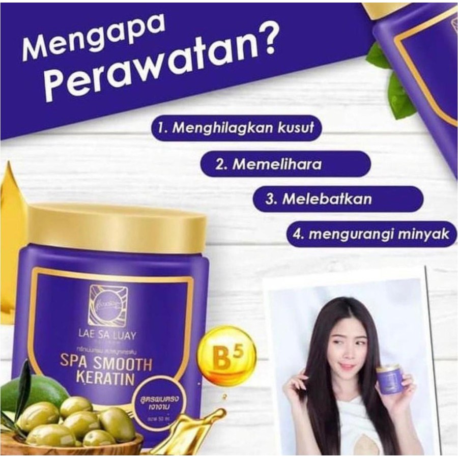 share in jar La sae luay masker keratin charcoal mask ori Thailand, Masker rambut viral bpom