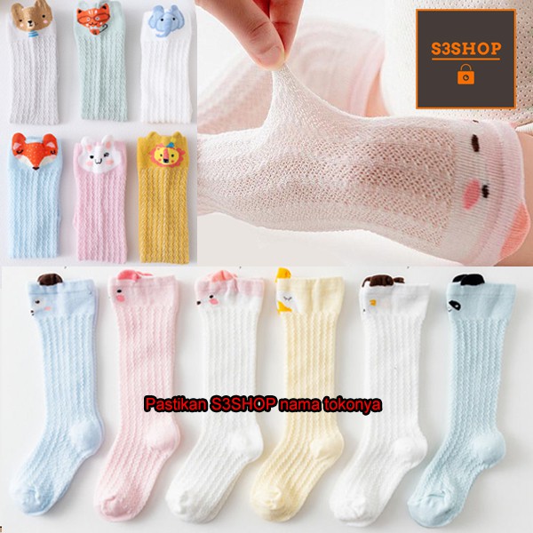 Kaos Kaki Anak Bayi Panjang Motif Jaring lucu Baby Net Mosquito Socks Breathable