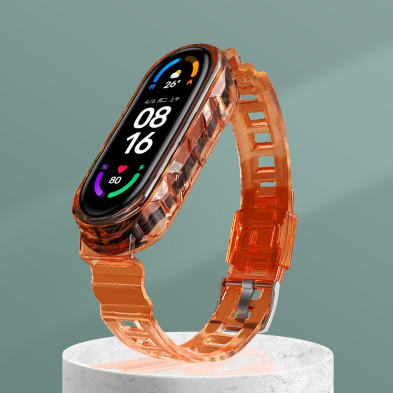 Xiaomi Mi Band Sports Silicone Strap Miband 3/4/5/6 Colorful Transparent Soft TPU Wristband