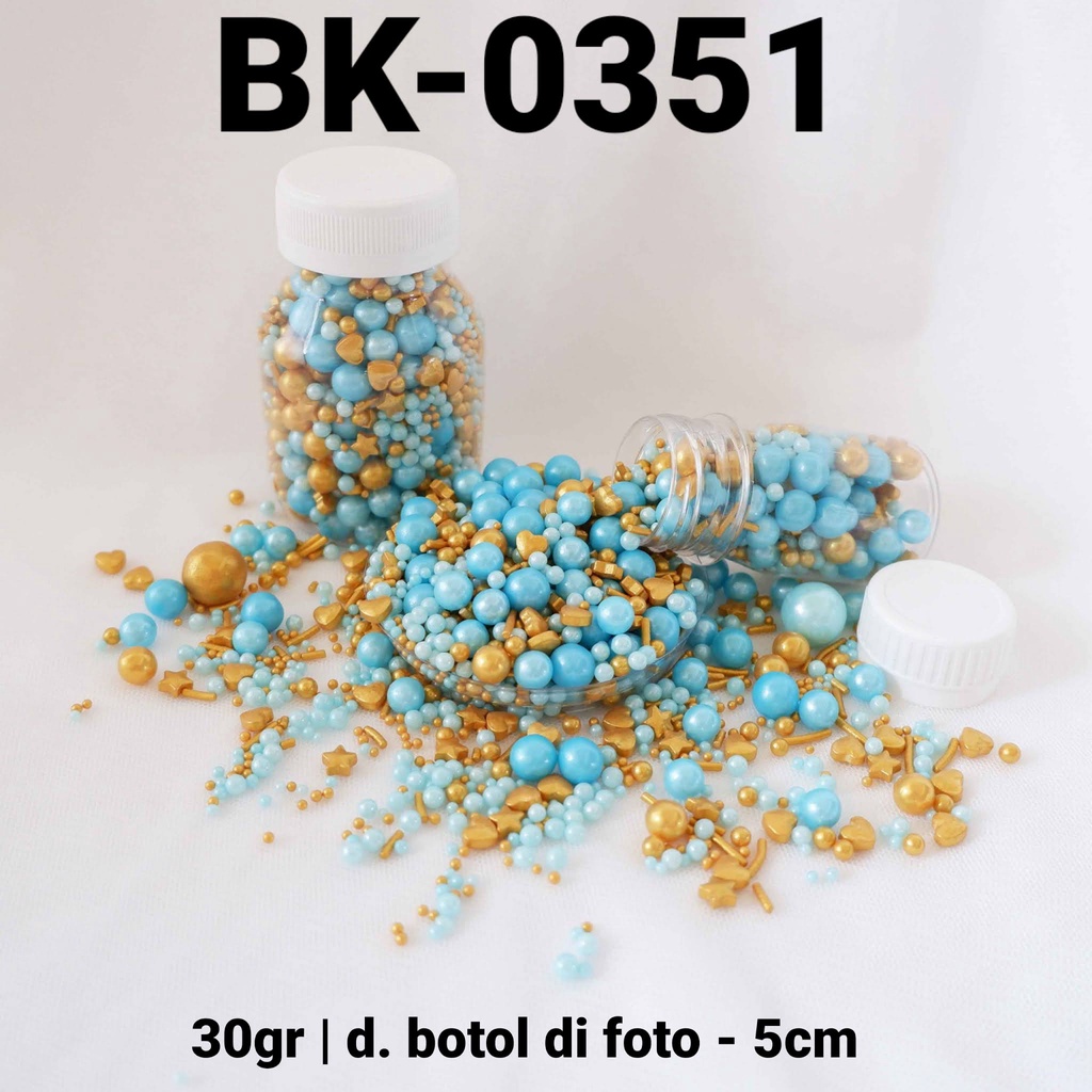 

BK-0351 Sprinkles sprinkle springkel 30gr mutiara gold biru emas yamama baking grosir murah sprinkles cake dekorasi mutiara trimit decoration story sprinklestory sprinklesstory sprinkle story yamama baking