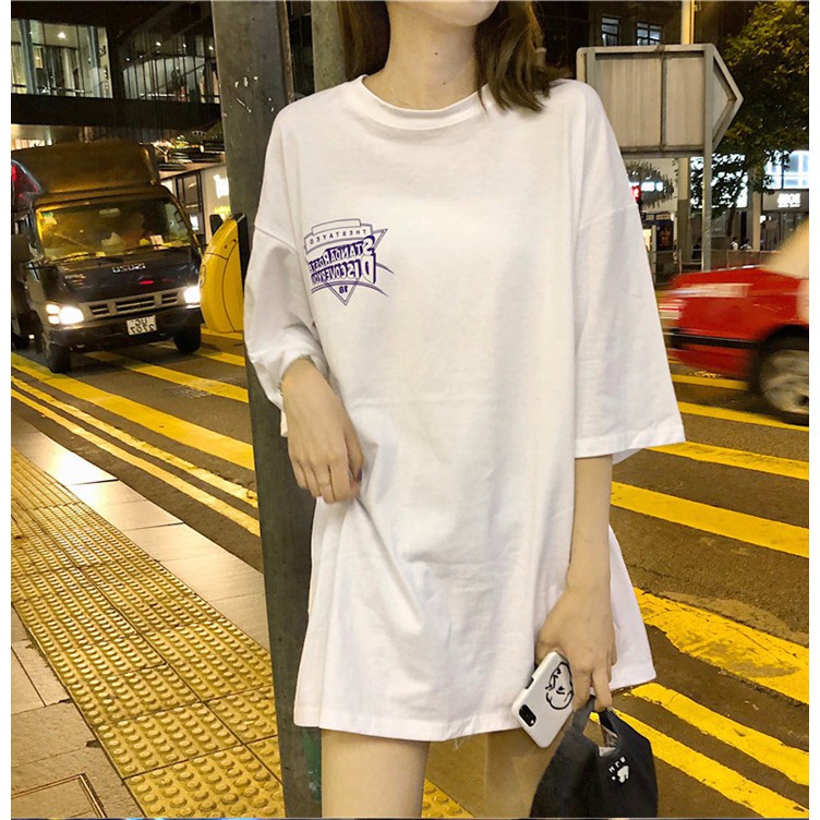 Rok Panjang Menengah Rok Hip Hop Rok Casual Cool Motif Tulisan Bagian Belakang T-Shirt Korean Style